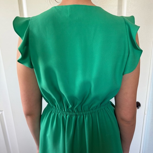 💚♠️ Kate Spade 💚♠️ look for the silver lining green ruffle sleeveless dress 12 L - Picture 8 of 11